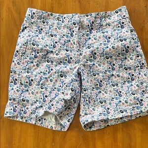 J. Crew Pink and Blue Bermuda Shorts Floral Design